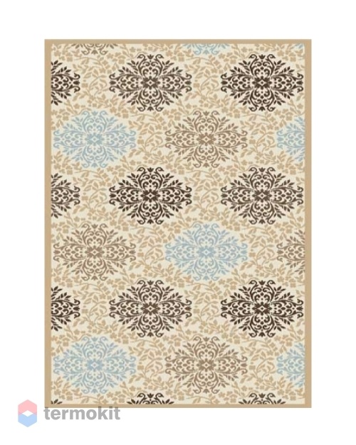 Ковёр Merinos Valencia Deluxe 80x150 прямоугольный кремовый/синий d374