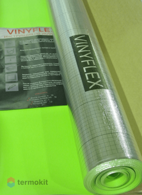 Подложка Vinyflex для виниловых полов 1000x11000x1.2 рулон 11кв.м.