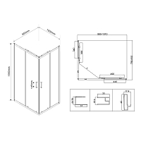 Душевой уголок Vincea City 1950x1000x800 черный VSS-5CT8010CLB