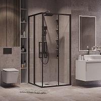 Душевой уголок Grossman Cosmo 1950x800x800 черный матовый 300.K33.02.8080.21.00