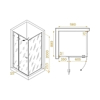Душевой уголок RGW Stilvoll SV-040B 2000x1000x900 черный 353204009-14