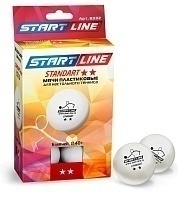 Мячики для н/тенниса Start Line Standart, 2 звезды, 6 шт, белый 8332