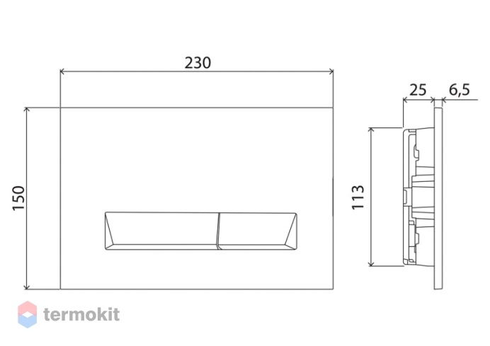 Клавиша смыва BelBagno MARMI хром глянец BB010-MR-CHROME
