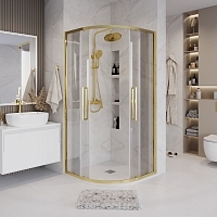 Душевой уголок Grossman Cosmo 1950x1000x1000 золото сатин 301.K33.02.1010.32.00