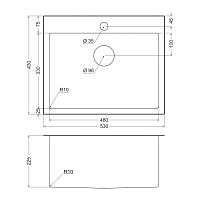 Мойка для кухни EMAR PVD черный EMB-115 PVD Nano Dark
