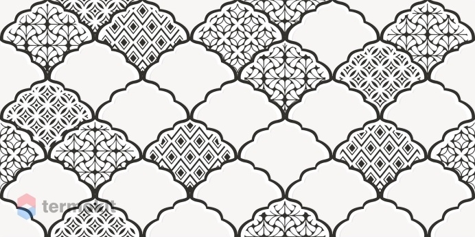 Керамическая плитка Lb-Ceramics Эллен Декор черно-белый 1641-8647 19,8х39,8