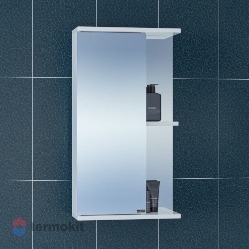 Зеркальный шкаф СанТа Ника 40 подвесной левый белый глянец 101080