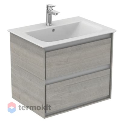 Тумба под раковину Ideal Standard CONNECT AIR 60 подвесная Серое дерево. Белый E0818PS