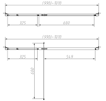 Душевой уголок Vincea Slim-N 1950х1000х1000 черный VSR-4SNP1010CLB