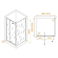 Душевой уголок RGW Passage PA-32B (PA-02B + Z-050-1B) 1850x900x900 черный 41083299-014