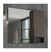 Зеркальный шкаф Comforty Франкфурт-90 подвесной дуб шоколадно-коричневый 00004150529