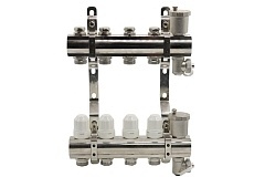 Kromwell Коллекторный блок из латуни с терм. вставками и зап. кранами 1&quot; x 3/4&quot; 5 вых.