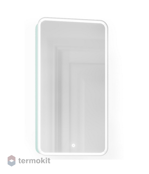 Зеркальный шкаф Jorno Pastel 46 подвесная с подсветкой бирюзовый бриз Pas.03.46/BL