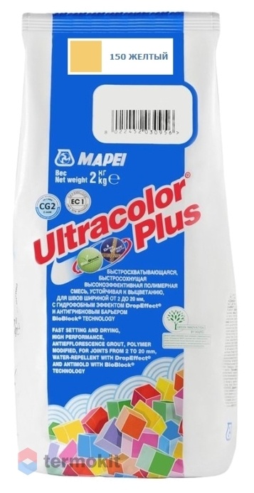 Затирка Mapei Ultracolor Plus №150 (Желтый) 2 кг