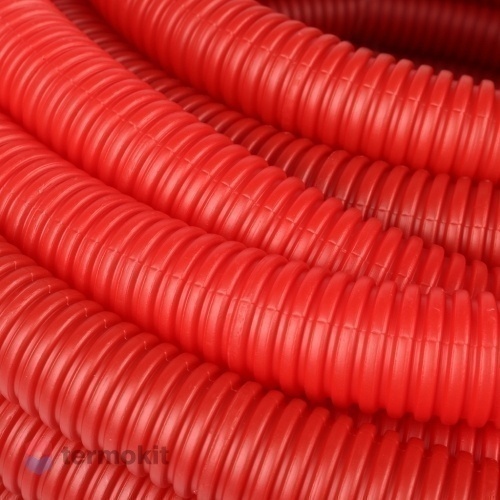 Труба STOUT гофрированная ПНД, цвет красный, наружным диаметром 25 мм для труб диаметром 16-22 мм отрезок \ 040м \