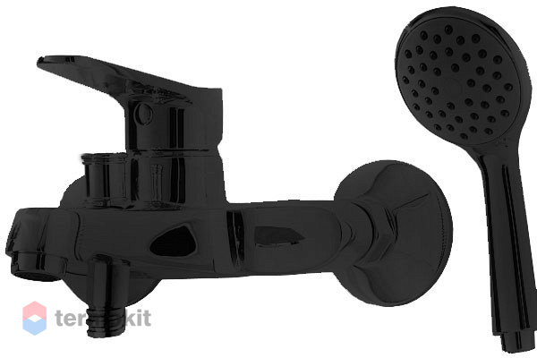 Смеситель для ванны и душа Bravat ECO BLACK Черный F6111147BM-B