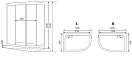 Душевая кабина TIMO STANDART 120x85 правая черный T-6602 Black R