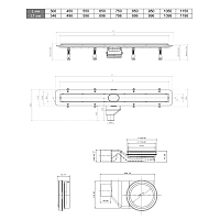 Душевой лоток Pestan Confluo Frameless Line 650 Black Glass 13701204