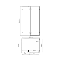 Душевой уголок Wasserkraft Ems 76H 2000x1200x900 золото 76H07