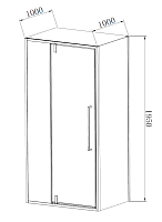 Душевой уголок Vincea Slim-N 1950х1000х1000 черный VSR-4SNP1010CLB
