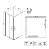 Душевой уголок Niagara Nova 1950x1000x1000 черный матовый NG-6824-34BLACK