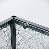 Душевой уголок Grossman Galaxy 1950x1100x800 (стекло шиншилла) левый черный матовый 120.K33.01.1180.21.02