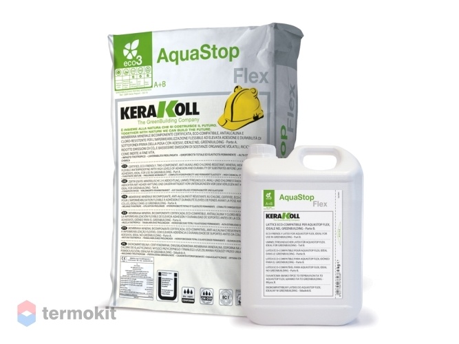 Эластичная Гидроизоляция Kerakoll Aquastop Flex (Comp A+B) 24кг+8кг