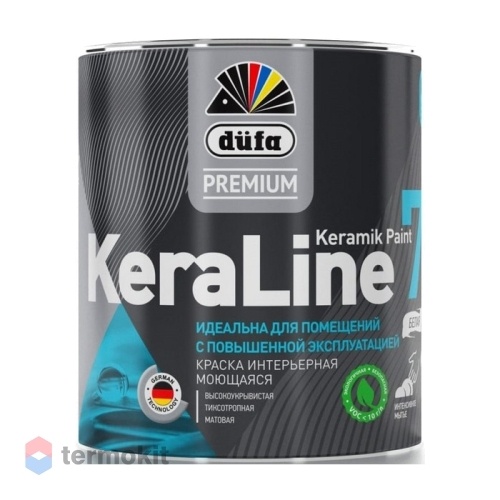 Düfa Premium KeraLine Keramik Paint 7, Интерьерная моющаяся краска для стен и потолков матовая, База 3 0,9 л