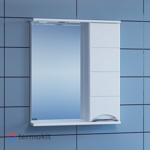 Зеркальный шкаф СанТа Родос 60 подвесной правый белый глянец 106016