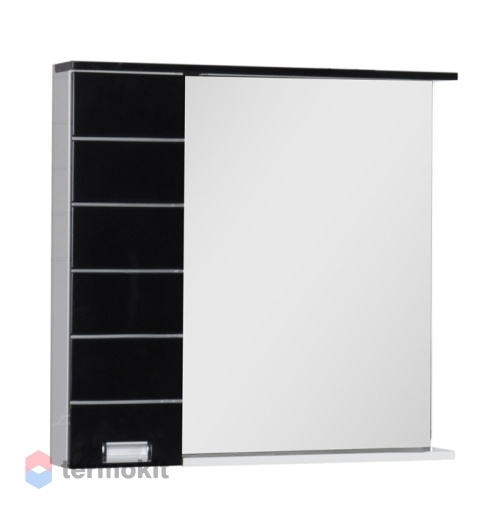 Зеркальный шкаф Aquanet Доминика 90 правый LED черный 00176572