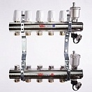 Коллекторный блок Valtec 1 1/4" x 3/4", "евроконус" на 5 контуров