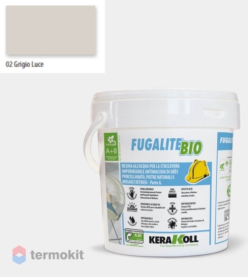 Затирка Kerakoll Fugalite Bio эпоксидная 02 Grigio Luce 3кг