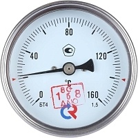 РОСМА Термометр БТ-41.211 (0-160 С) G1/2 80мм, длина штока 64мм, биметаллический, осевое присоединение, с защитной гильзой, КТ 1,5