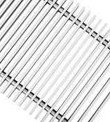 Декоративные решетки Techno ширина 250 мм Алюминиевые Серебряные