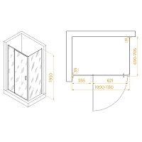 Душевой уголок RGW Passage PA-078B (PA-008B + Z-050-2B) 1950x1000x700 черный 350807807-14