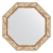 Зеркало с фацетом в багетной раме EVOFORM OCTAGON 53 прованс с плетением BY 3757