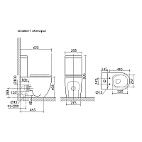 Унитаз напольный Ceramicanova Metropol с сиденьем микролифт CN4001T-B