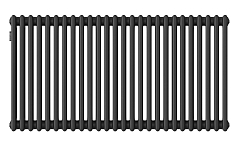 Стальной трубчатый радиатор Kohr Heim 3057/26 секций с боковым подключением 3/4 черный