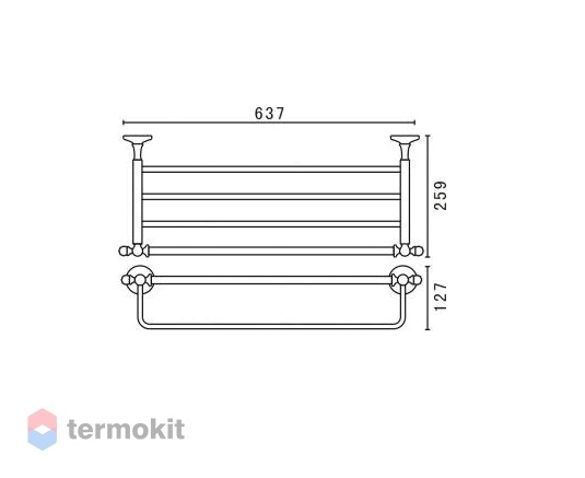 Полка для полотенец Art&Max ANTIC AM-E-2622AL