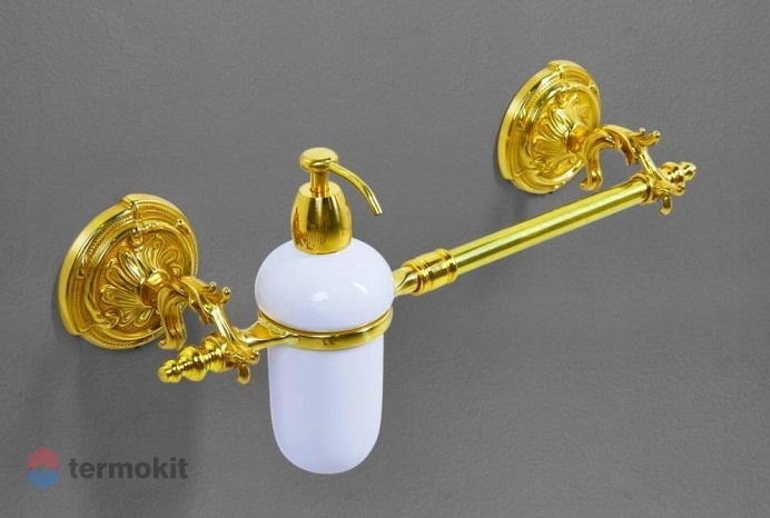 Полотенцедержатель с дозатором для мыла Art&Max Barocco античное золото AM-2057D-Do-Ant