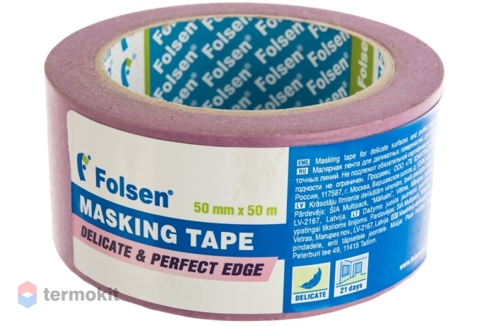 Folsen Малярная лента для особо точных линий, деликатная 50м x 50мм PERFECT EDGE DELICATE