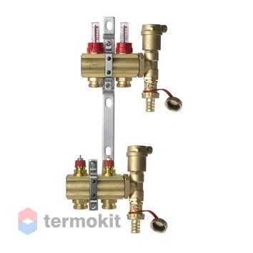 Комплект коллекторов Danfoss FHF-2F set из латуни, 2 контура