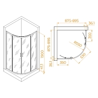 Душевой уголок RGW Passage PA-51B 1900x900x900 черный 02085199-14