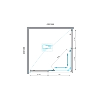 Душевой уголок Belbagno Unique 1900x1000x1000 (рифленое стекло) хром UNIQUE-A-2-85/100-P-Cr
