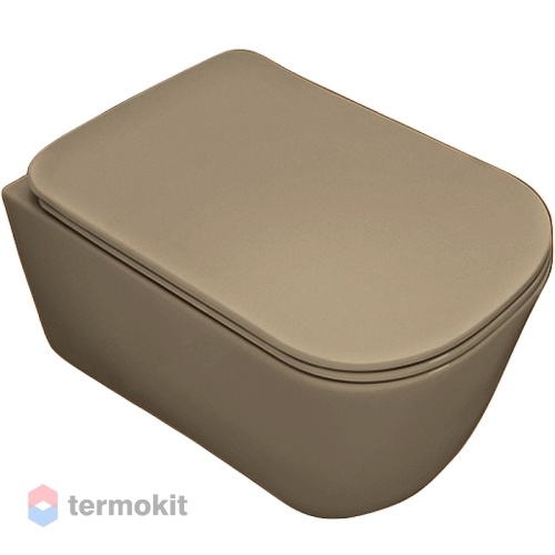 Унитаз подвесной KERASAN Tribeca с сиденьем Nocciola mat 511481+519181