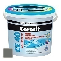 Затирка Ceresit СЕ 40/2 Aquastatic водоотталкивающая Антрацит 13 (2 кг)