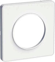 Рамка 1 пост (белая вставка) Schneider Electric Odace Шнайдер электрик Одас Белый S52P802