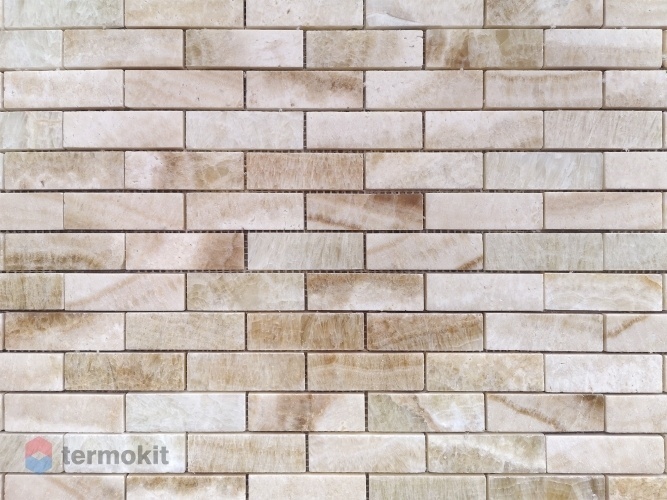Мозаика Caramelle Mosaic Pietrine 7mm Onice legno chiaro Pol (2,3x7,3) 29,8x29,8