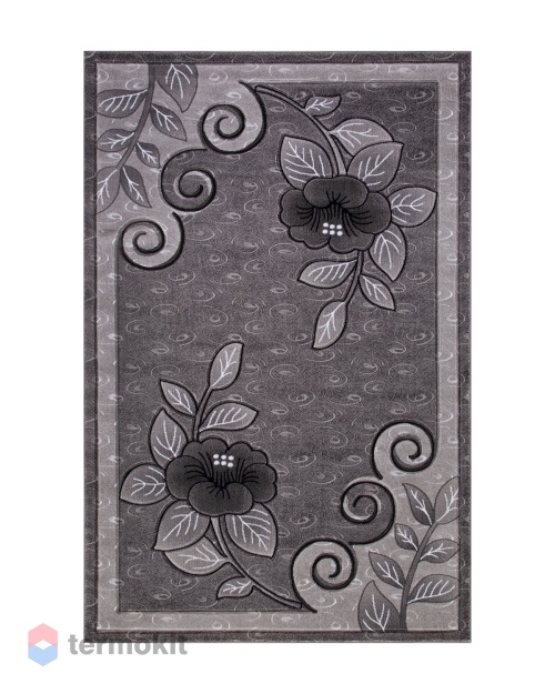 Ковёр Merinos Mega Carving 100x200 прямоугольный серый 4784