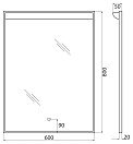 Зеркало BelBagno UNO 60 в алюминиевой раме с подсветкой с сенсорным выкл. SPC-UNO-600-800-TCH